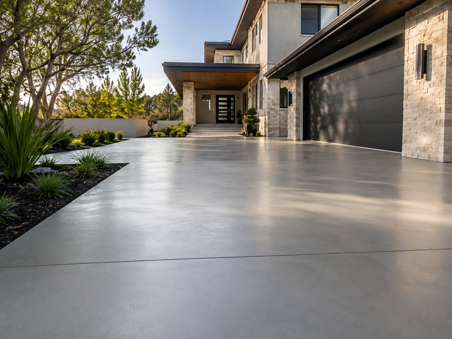 Slip-resistant concrete outdoor surround finish in Brisbane